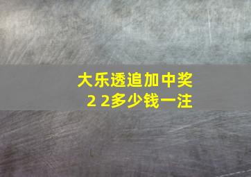 大乐透追加中奖2 2多少钱一注